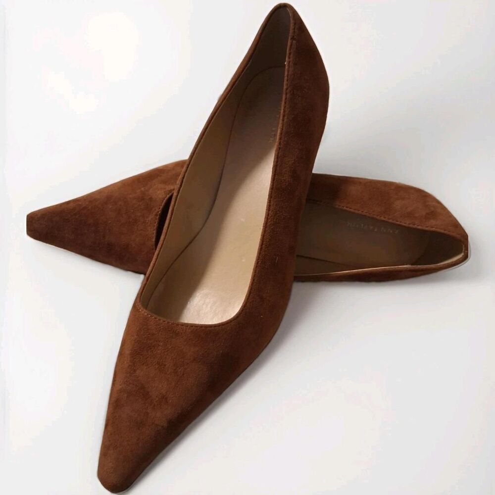 Ann Taylor Women’s Brown Suede Pointed-Toe 3" Kitten Heels Size 10M